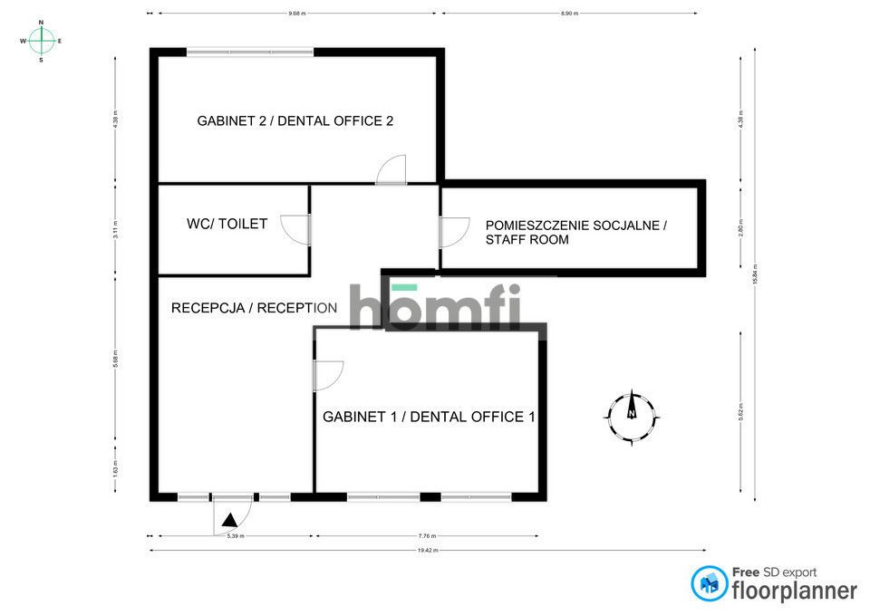 Thriving dental clinic |Ul.Ostatnia - Commercial premises - Rent - Kraków, Śródmieście / Grzegórzki