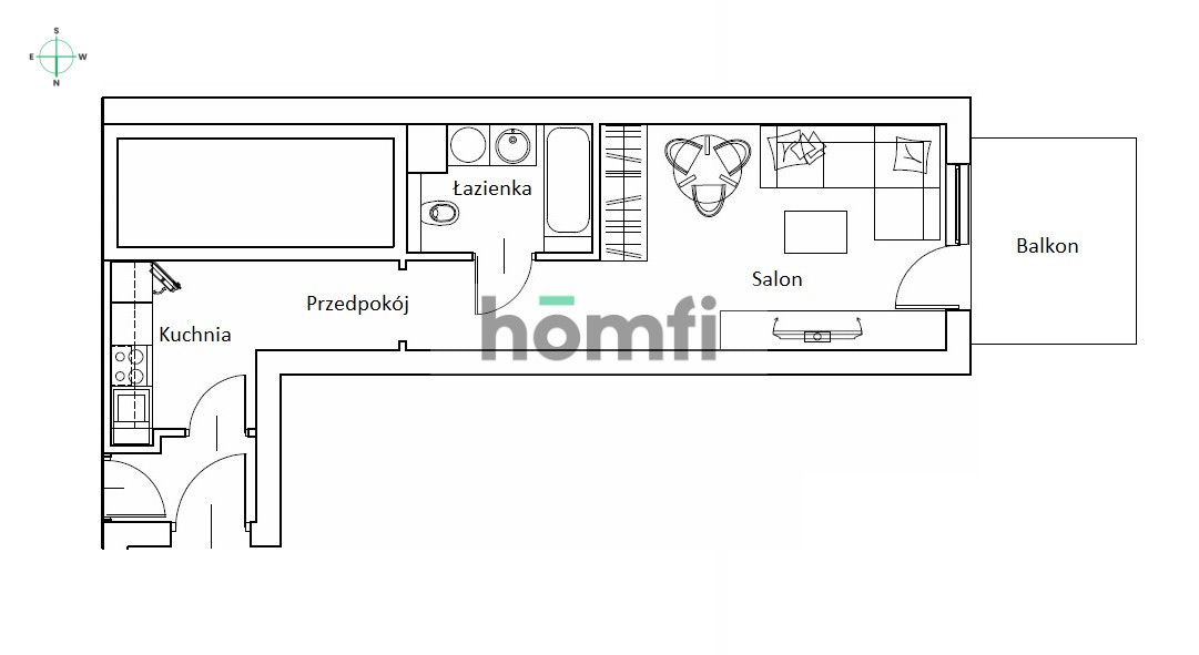 Kawalerka z oddzielną kuchnią - Kępa Mieszczańska - centrum! - Mieszkanie - Wynajem - Wrocław, Kępa Mieszczańska