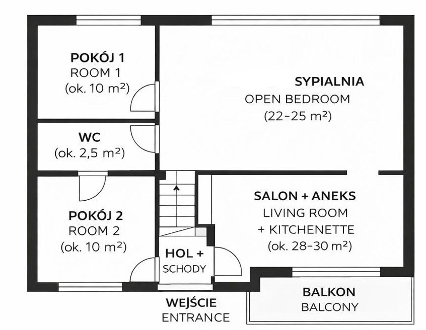 Duplex 84 m², 4 rooms with balcony - Квартира - Оренда - Gdańsk, Morena