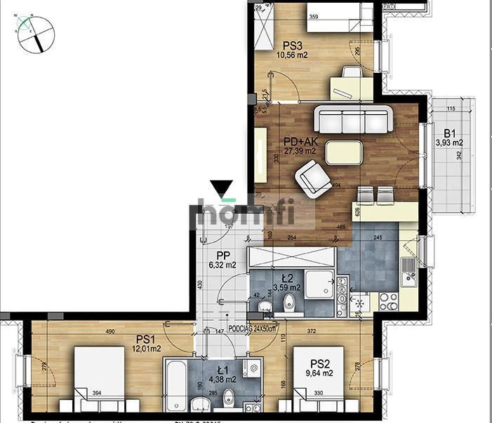 Air-conditioned 4-room apartment 75 m2 in Krzyki - green and quiet area - Квартира - Оренда - Wrocław, Krzyki