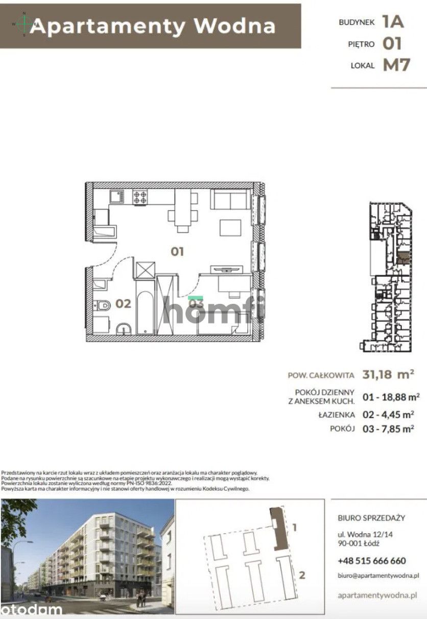 2-pokojowe mieszkanie w Centrum Łodzi! Apartamenty Wodna - Mieszkanie - Sprzedaż - Łódź, Widzew