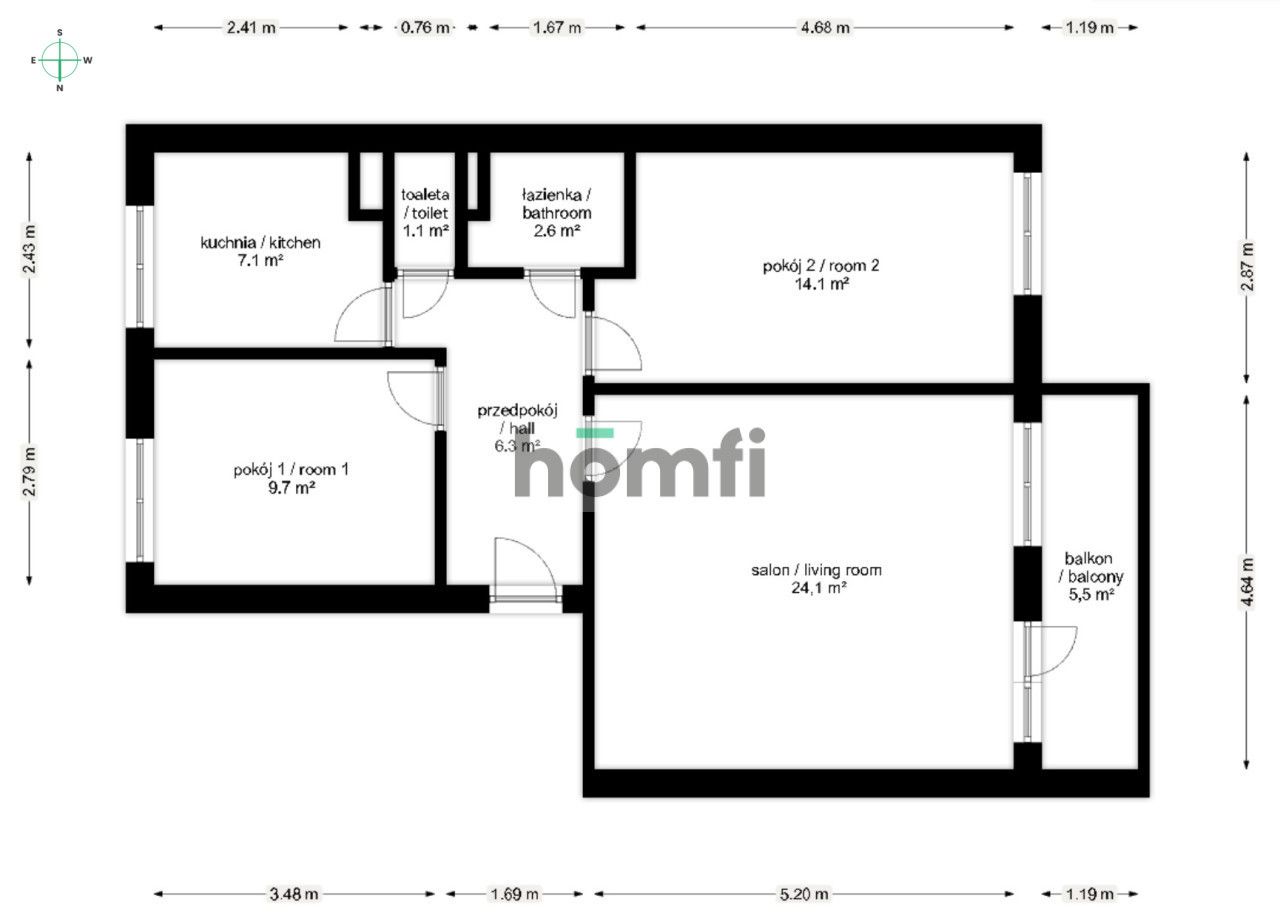 3 Rooms | BALCONY | PARK VIEW - Apartment - Sale - Wrocław, Krzyki / Gaj