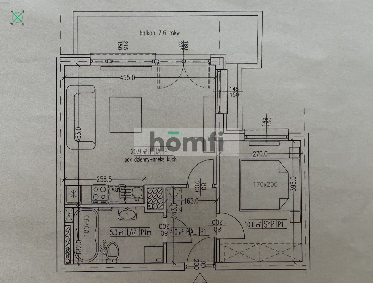 2 pokoje z aneksem koło parku Klecina +duży balkon - Mieszkanie - Sprzedaż - Wrocław, Krzyki / Klecina