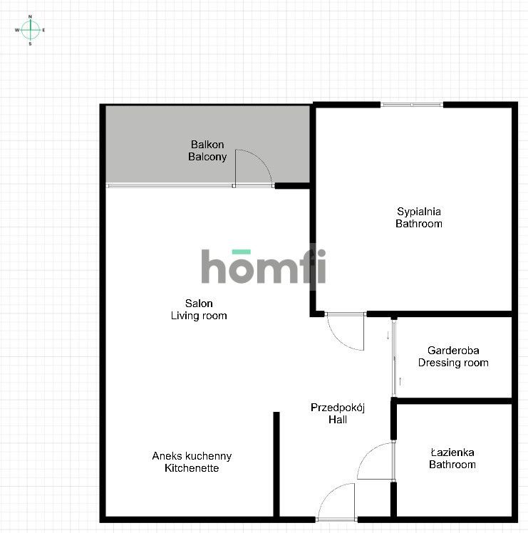 Modern 2-room apartment at Małopanewska street next to Magnolia - Квартира - Оренда - Wrocław, Fabryczna / Gądów Mały