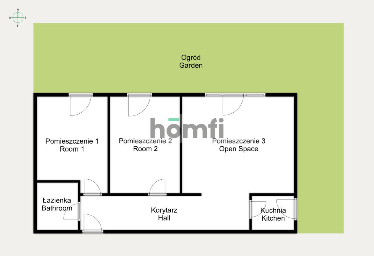 for office / beauty studio / other business: 2 rooms + open space + garden - Комерційне приміщення - Оренда - Wrocław, Krzyki / Przedmieście Oławskie