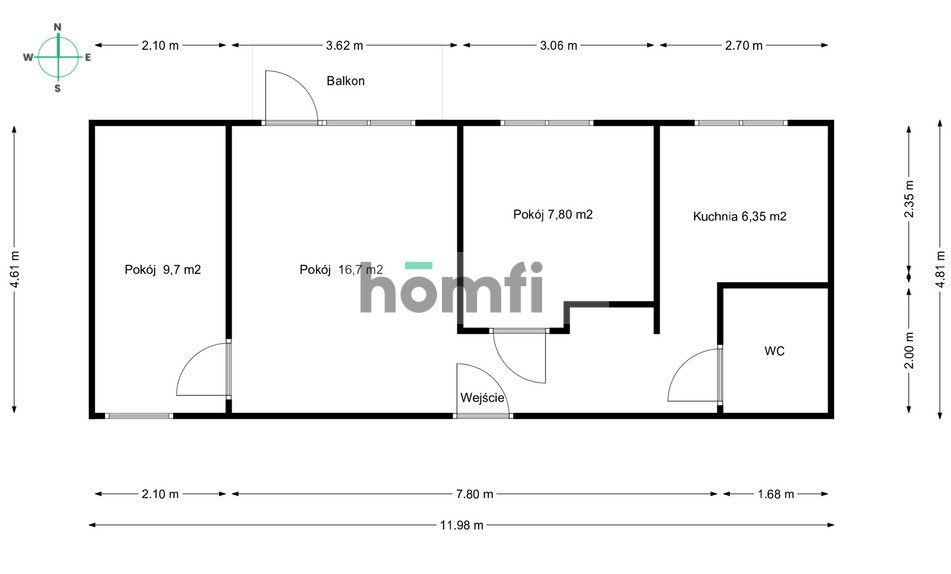 Fully Renovated 3-Room Apartment with Balcony | Giszowiec | 54.86 m² - Apartment - Sale - Katowice, Giszowiec