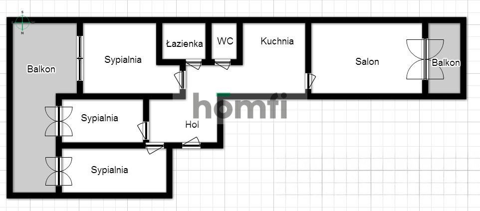 3-pokojowe mieszkanie przy ul. Fredry z miejscem postojowym w cenie czynszu najmu, Łagiewniki, Bonarka, Zakopianka - Mieszkanie - Wynajem - Kraków, Podgórze / Łagiewniki