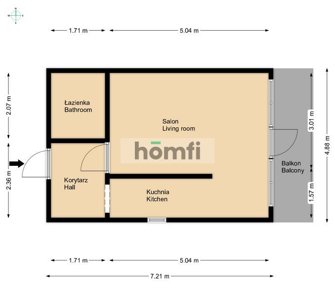 Studio apartment for renovation with potential - Apartment - Sale - Radom, Os. XV-lecia