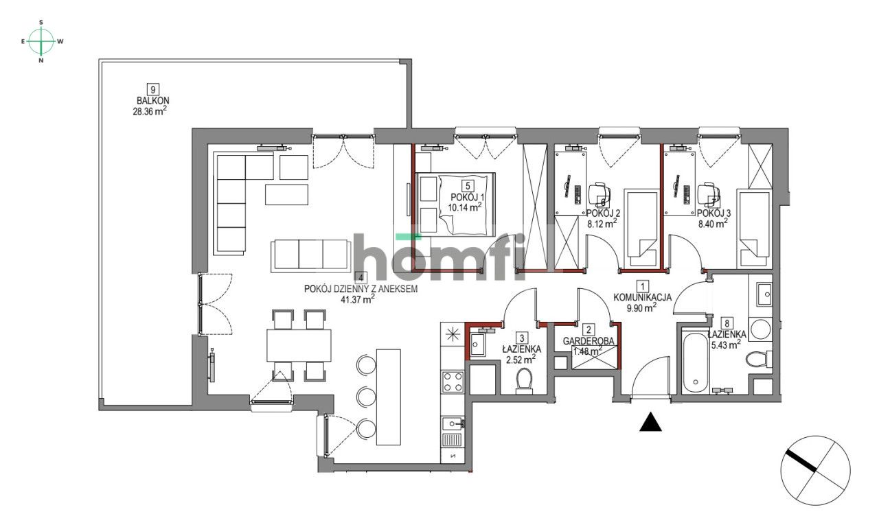 Modern 4-room apartment with terrace and lake view - Apartment - Sale - Gdańsk, Jasień
