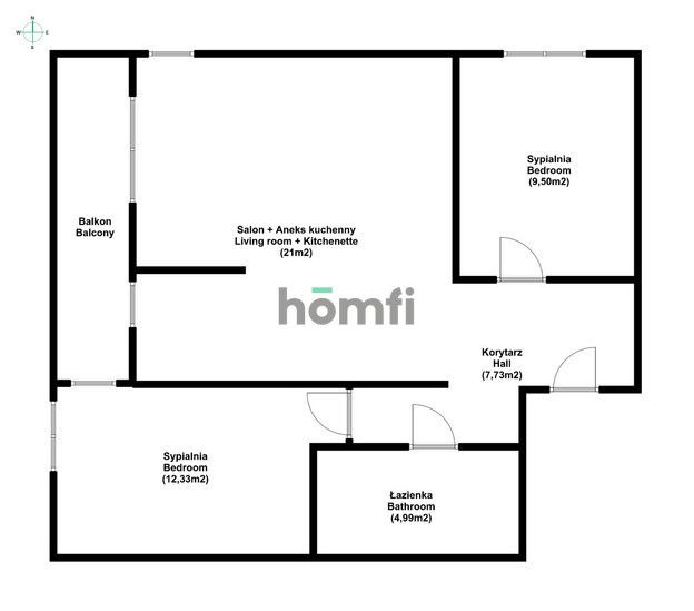 RATAJE- jasne, 3 pokojowe mieszkanie z balkonem na sprzedaż - Mieszkanie - Sprzedaż - Poznań, Nowe Miasto / Rataje