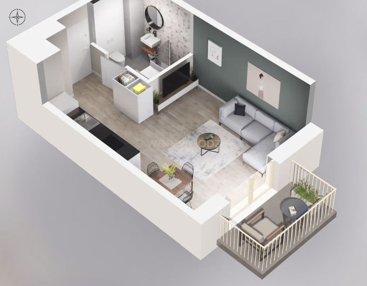 Nowe mieszkanie inwestycyjne w Centrum+WYKOŃCZENIE - Mieszkanie - Sprzedaż - Łódź, Widzew