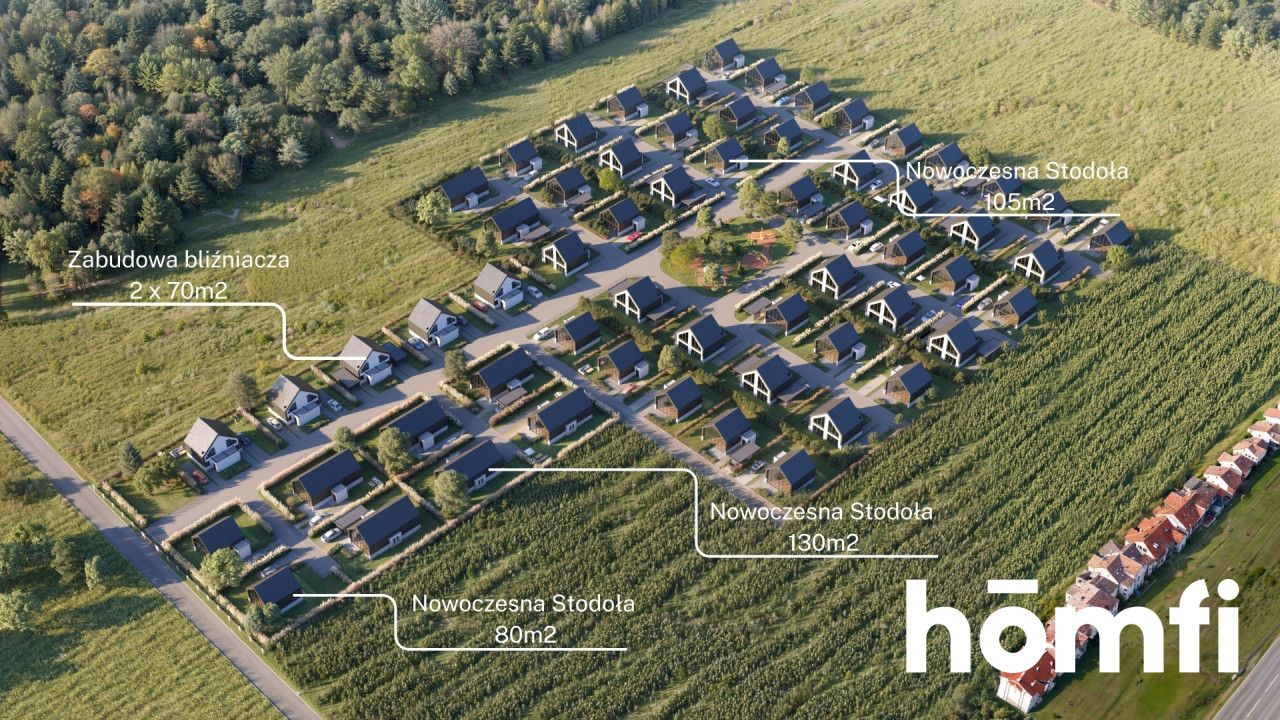 Murowqane domy w stanie deweloperskim w projekcie nowoczesnej Stodoły na nowym osiedlu we Wsoli - Dom - Sprzedaż - Radomski, Jedlińsk / Wsola