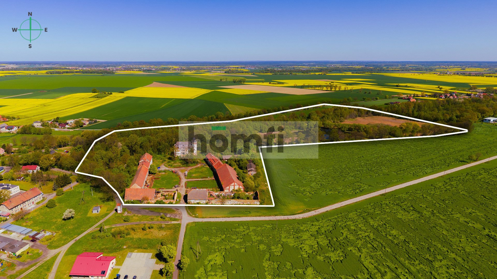 Urokliwy grunt 17 hektarowy z zespołem folwarczno-pałacowym - Działka - Sprzedaż - Legnicki, Chojnów / Budziwojów