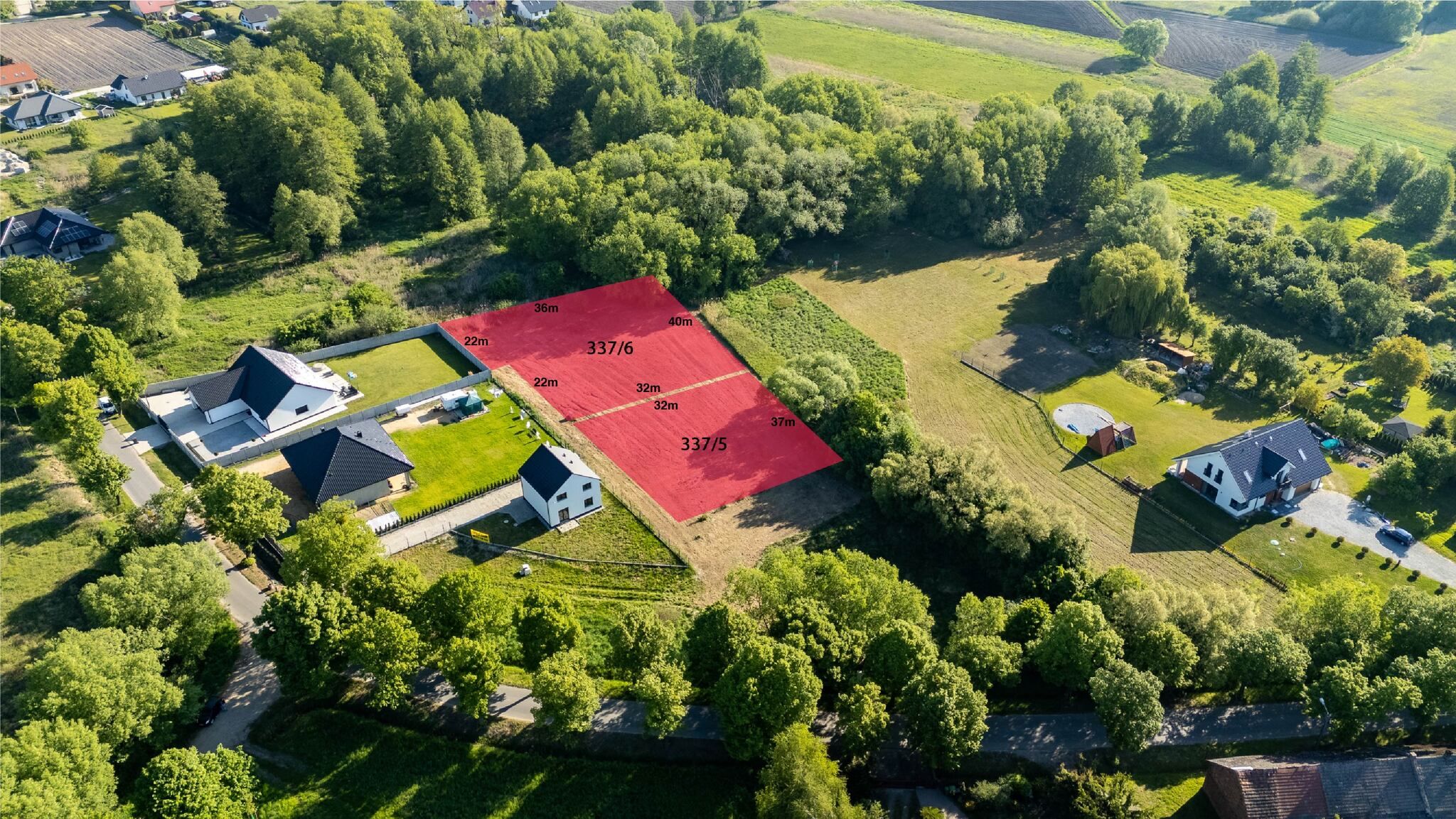 Działka budowlana Brzezia Łąka, widok na las. - Działka - Sprzedaż - Wrocławski, Długołęka / Brzezia Łąka