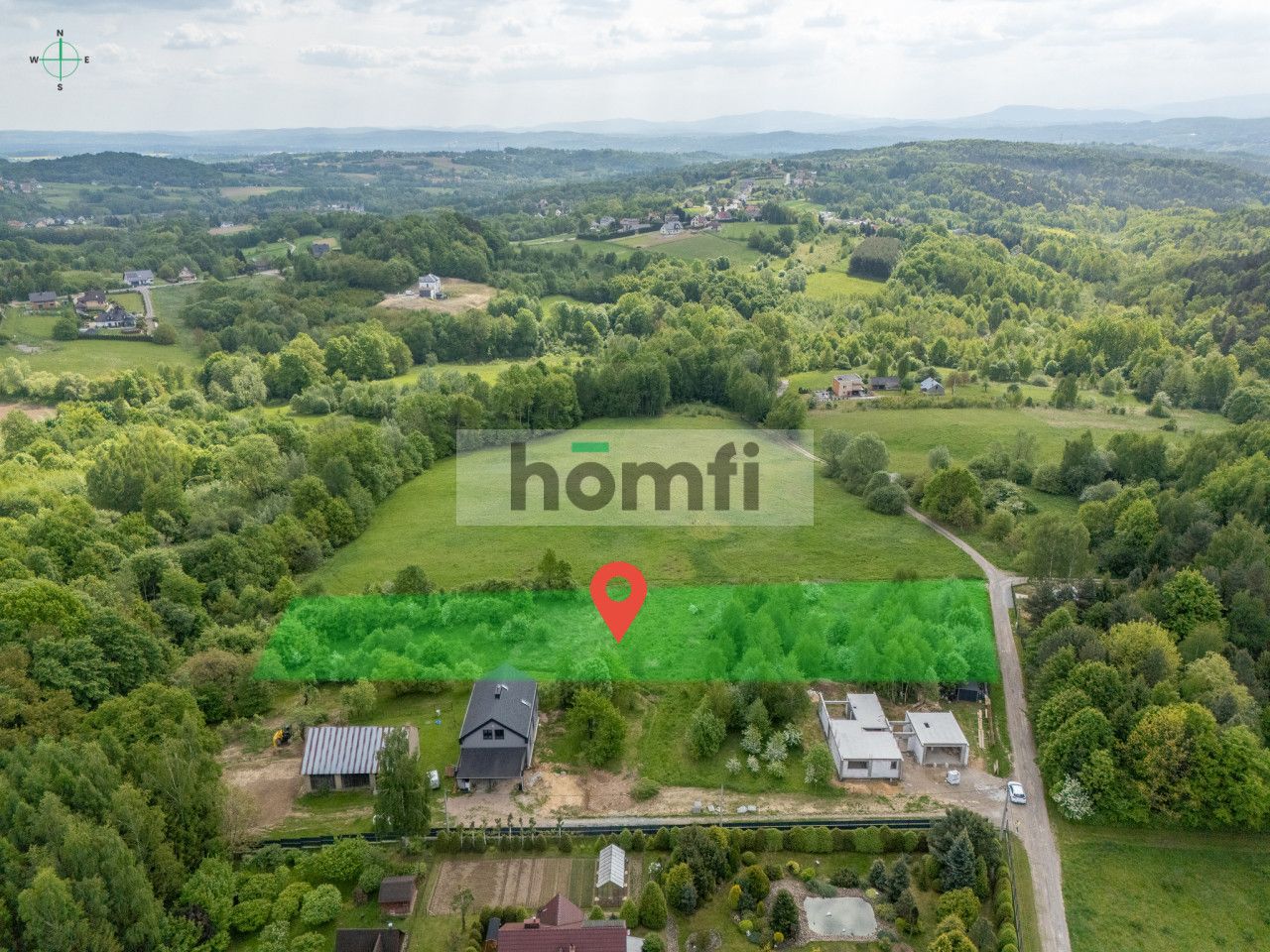 A scenic building plot with an orchard and a stream - Plot - Sale - Wielicki, Wieliczka / Grajów
