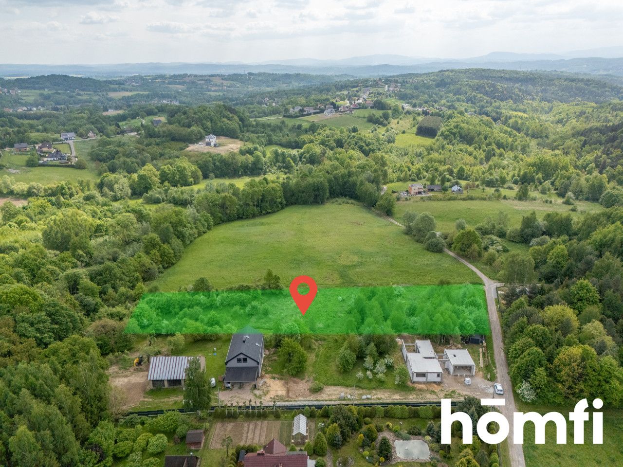 A scenic building plot with an orchard and a stream - Plot - Sale - Wielicki, Wieliczka / Grajów