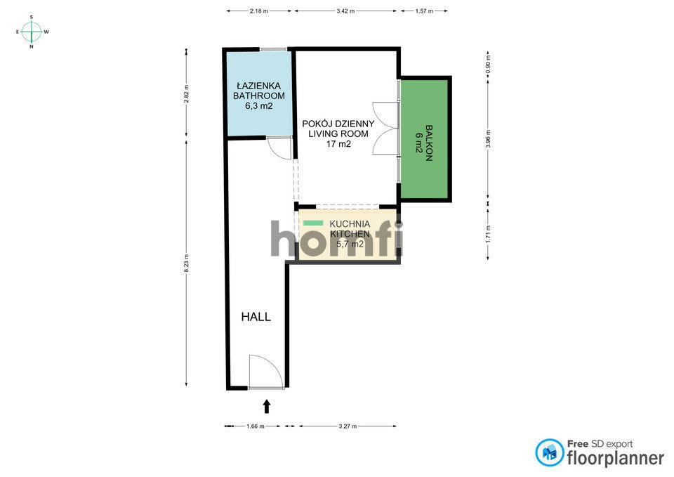 Kawalerka 39m2 z osobną kuchnią i garażem na Krzykach - Mieszkanie - Sprzedaż - Wrocław, Krzyki