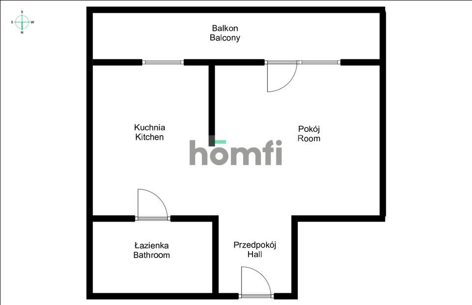 Cozy studio apartment with a large balcony in green area at Rakuś street - Apartment - Rent - Kraków, Podgórze / Bieżanów-Prokocim