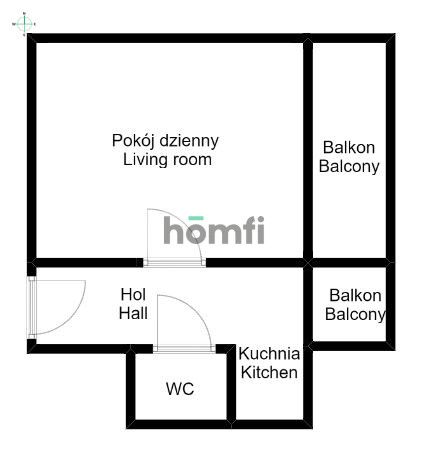 Przestronna kawalerka z balkonem | Narutowicza - Mieszkanie - Wynajem - Kraków, Krowodrza / Prądnik Biały