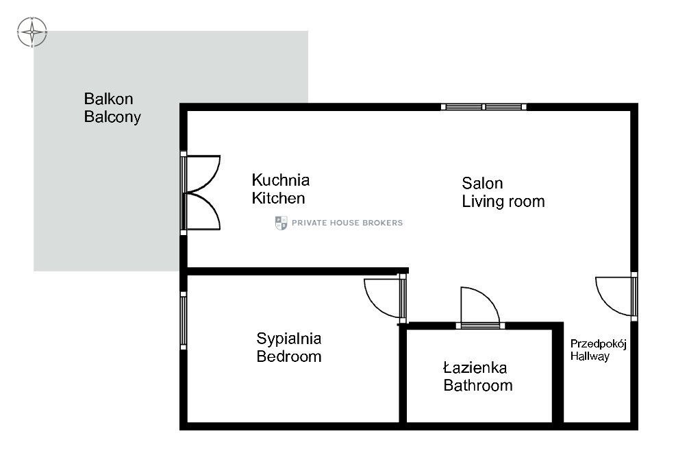 For rent one bedroom apartment with spacious balcony in Bronowice district - Apartment - Rent - Kraków, Krowodrza / Bronowice Wielkie