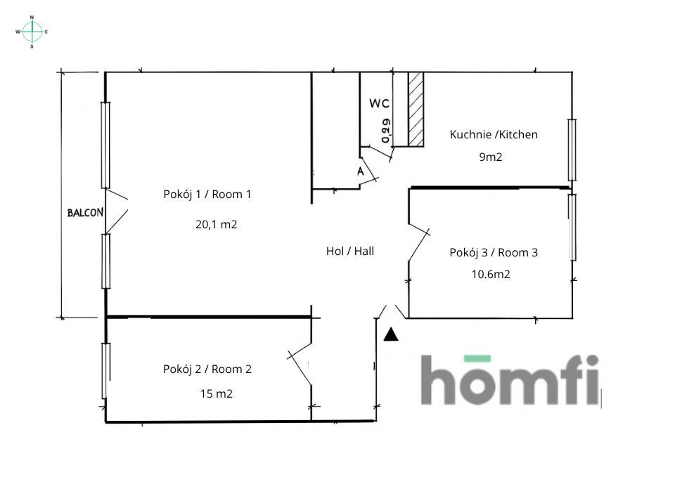 3 Room, on Warneńska Street - Квартира - Продаж - Gdańsk, Morena