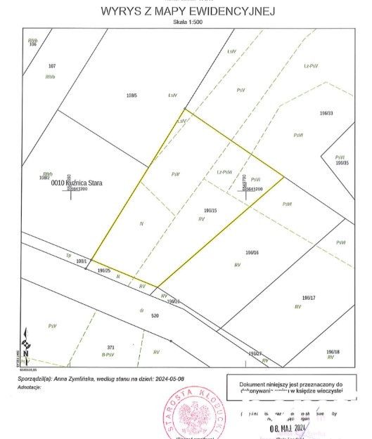Building plot | Kuźnica Stara | 1271 m² | utilities | zoning plan - Plot - Sale - Kłobucki, Przystajń / Kuźnica Stara