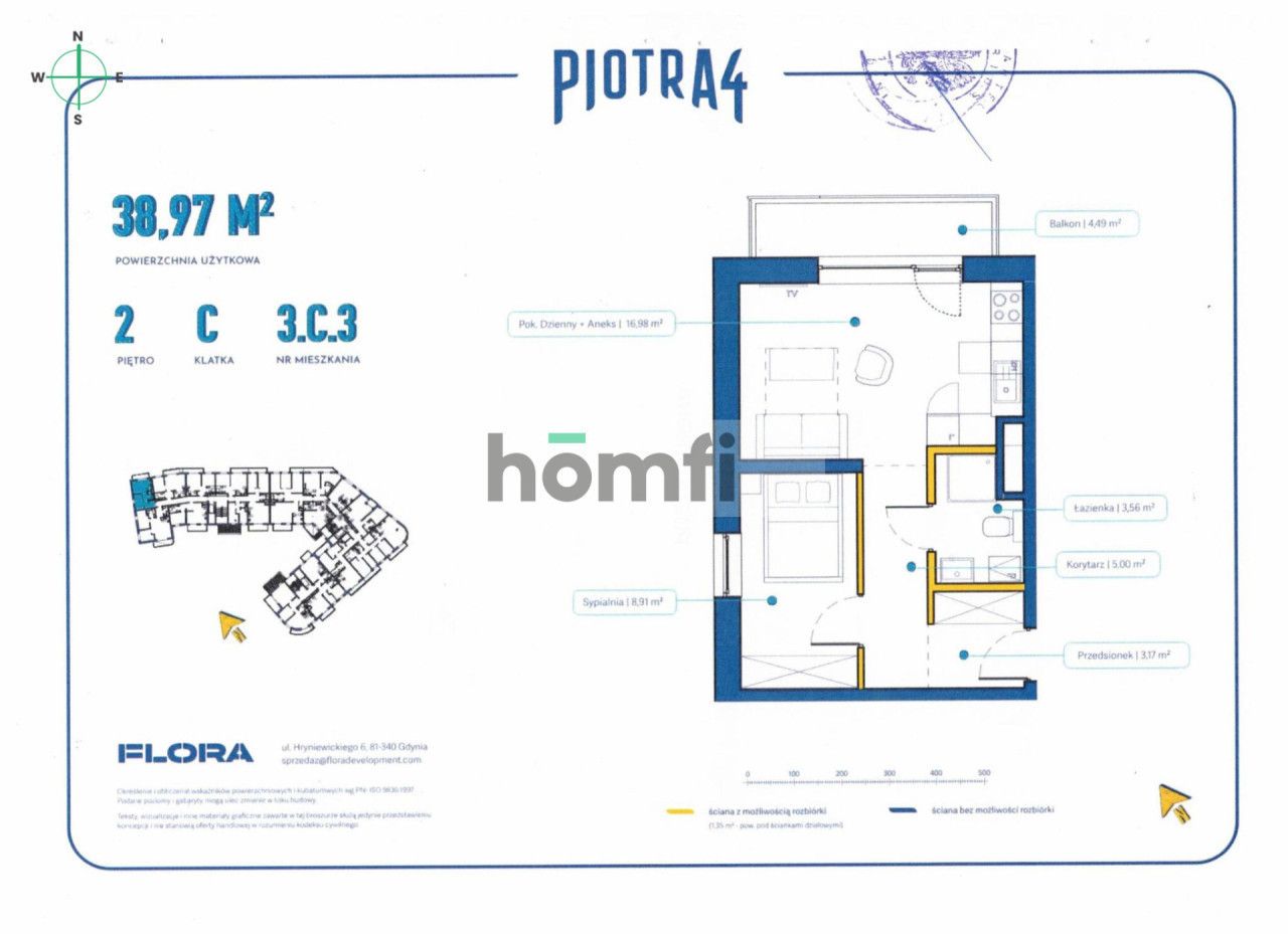 2-room apartment with a view of the bay - Apartment - Sale - Gdynia, Śródmieście