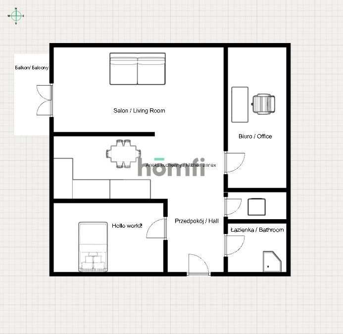 3 rooms apartment with balcony - Квартира - Оренда - Katowice, Koszutka