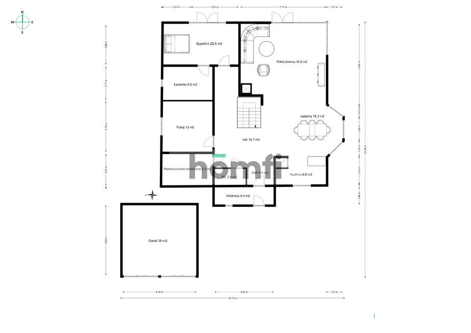 Luksusowy dom w spokojnej oazie, zaledwie kilka minut od tętniącego życiem miasta - Dom - Sprzedaż - Koniński, Kazimierz Biskupi / Posada