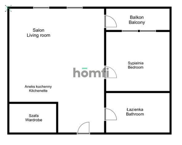 Dwupokojowe mieszkanie z balkonem w centrum - Mieszkanie - Sprzedaż - Wrocław, Krzyki / Przedmieście Oławskie