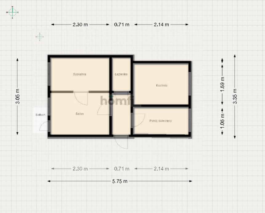 For sale 3 rooms with balcony - Apartment - Sale - Piekary Śląskie, Kamień