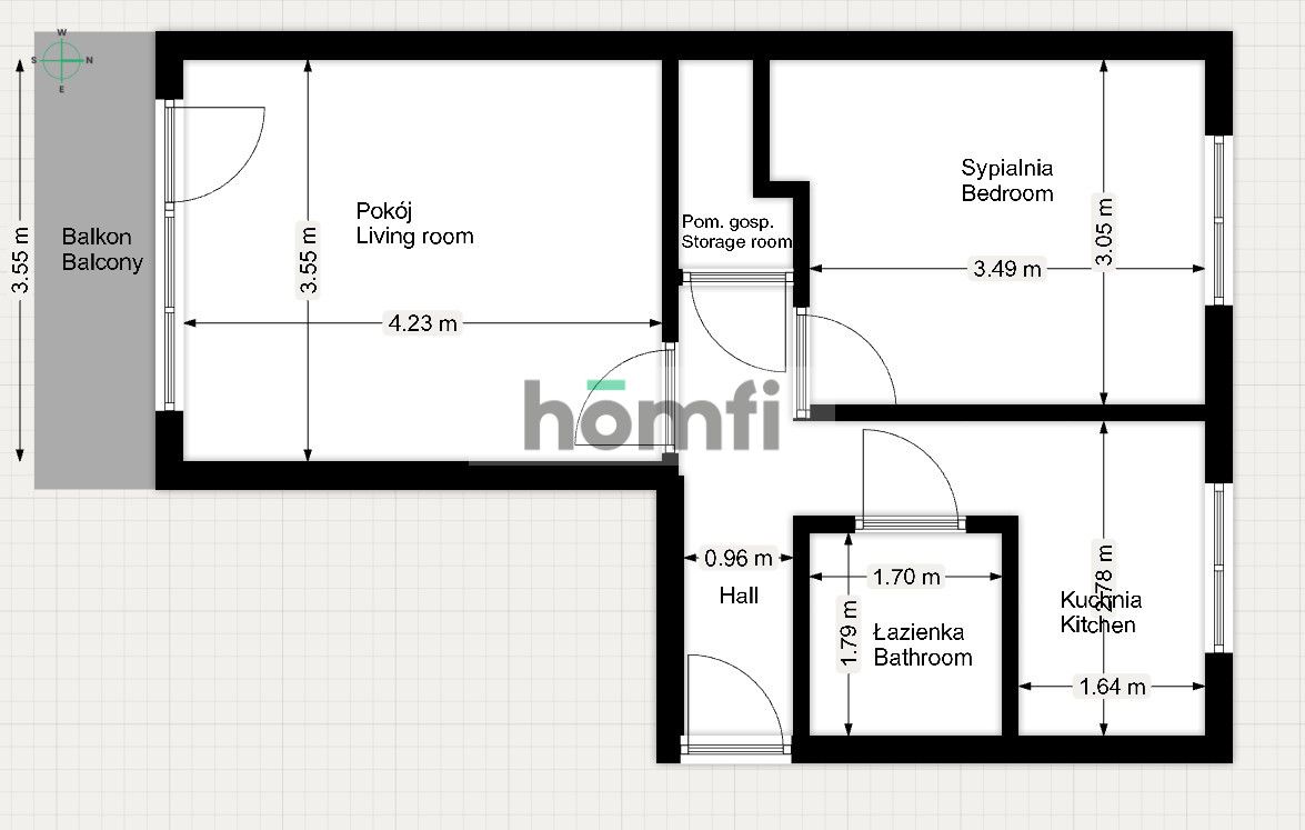 2 room apartment, city centre, Kościuszki street - Apartment - Rent - Wrocław, Krzyki / Przedmieście Oławskie