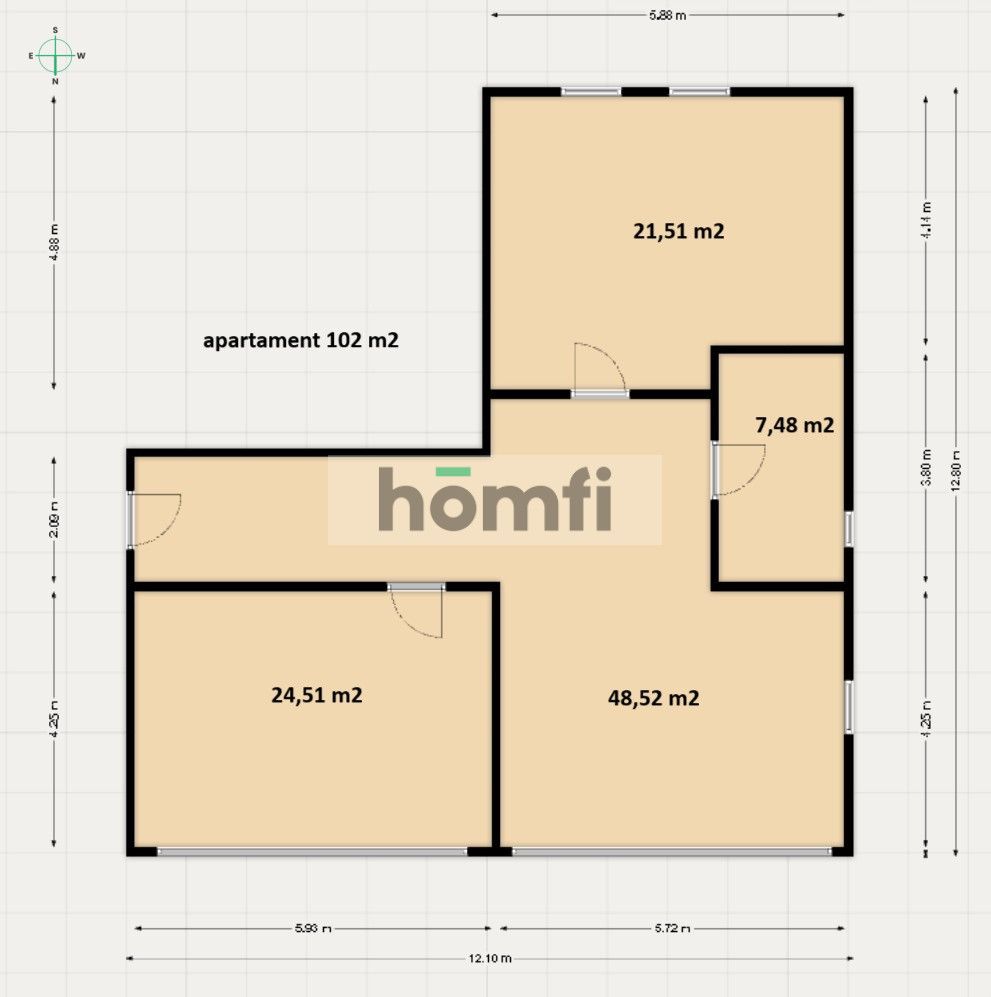 Apartment 102 m2 in the center of Piotrków Trybunalski - Apartment - Sale - Piotrków Trybunalski, Centrum