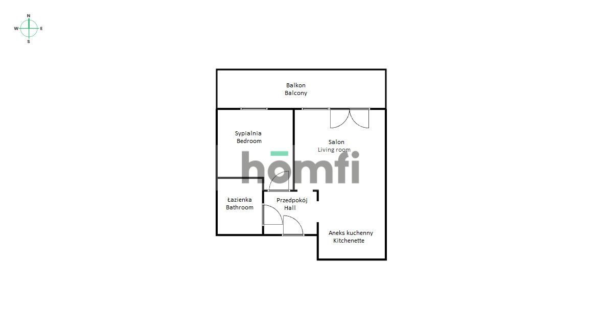 2-rooms apartment with loggia 3500 PLN - Apartment - Rent - Wrocław, Fabryczna