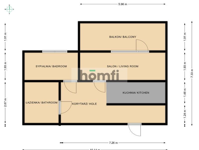 2-ROOM APARTMENT OPOLSKA - Квартира - Оренда - Wrocław, Krzyki / Księże Małe