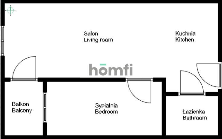 2 room apartment at Kobierzyńskiej st. - Apartment - Rent - Kraków, Podgórze / Dębniki