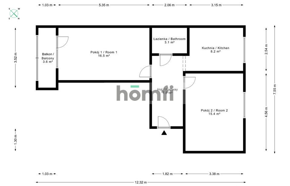 2 rooms and a separate kitchen close to the city center - Apartment - Rent - Wrocław, Fabryczna / Grabiszyn