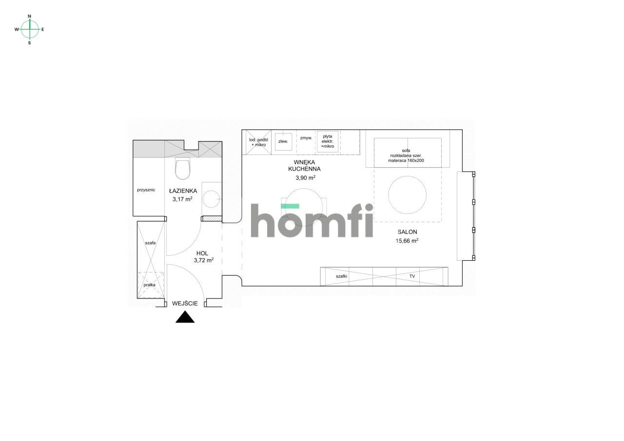 A comfortable studio apartment in Augustówka Mokotów - Apartment - Rent - Warszawa