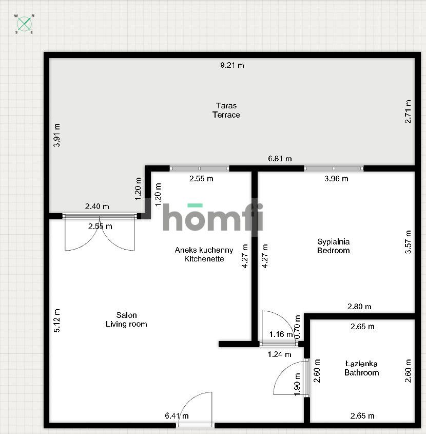 2-pokojowe mieszkanie z tarasem ul. Klimasa - Krzyki - Mieszkanie - Wynajem - Wrocław, Krzyki / Gaj