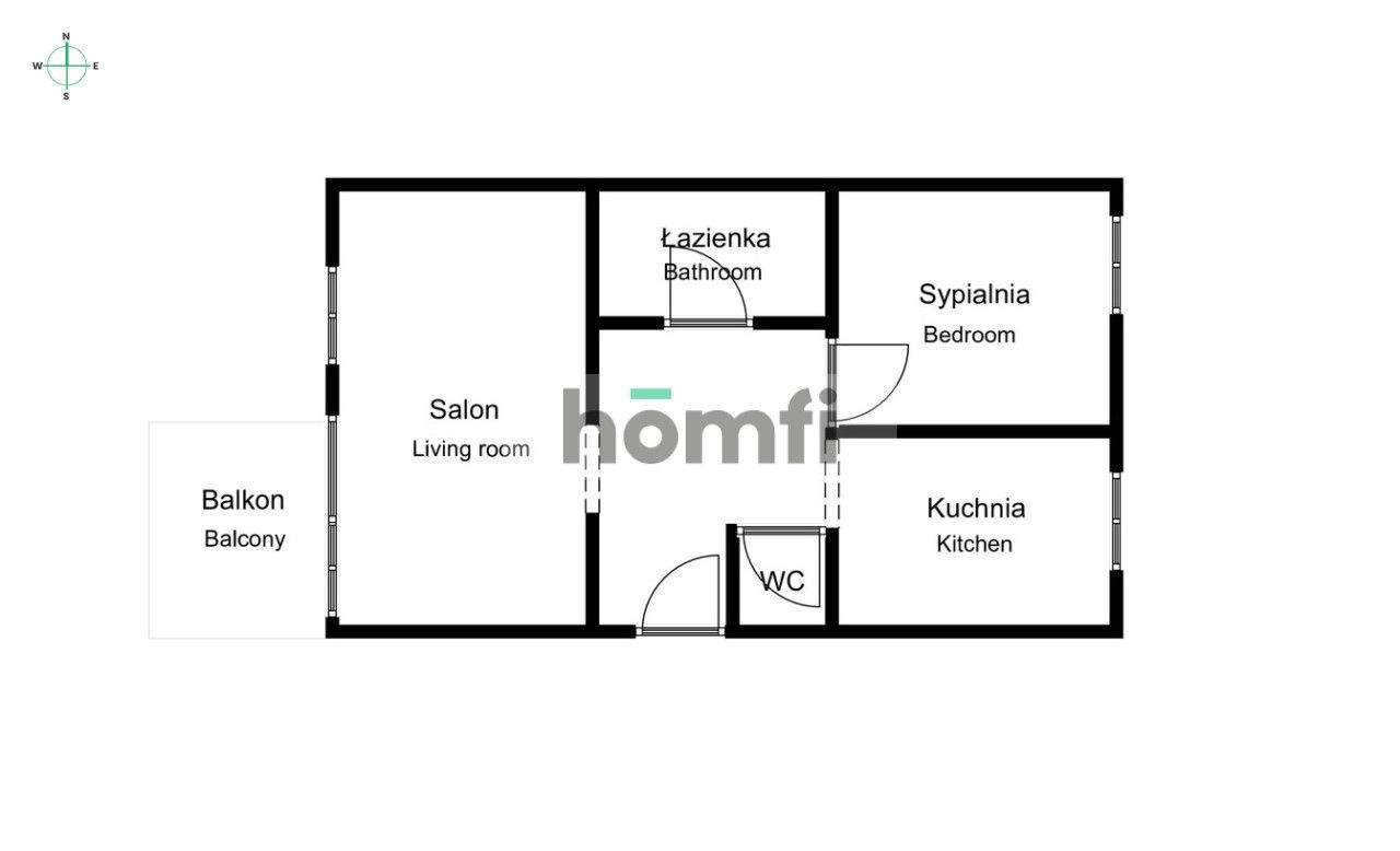 FOR RENT! Cozy 2-room apartment - Myśliwska, Płaszów - Apartment - Rent - Kraków, Podgórze / Płaszów