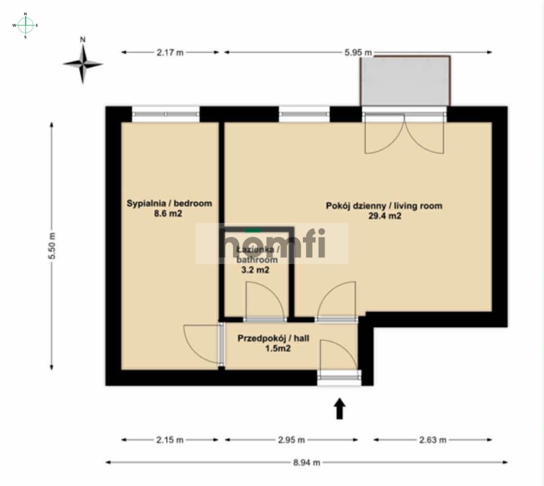 Rozkładowe dwa pokoje 5 minut od metra - Mieszkanie - Sprzedaż - Warszawa, Bielany