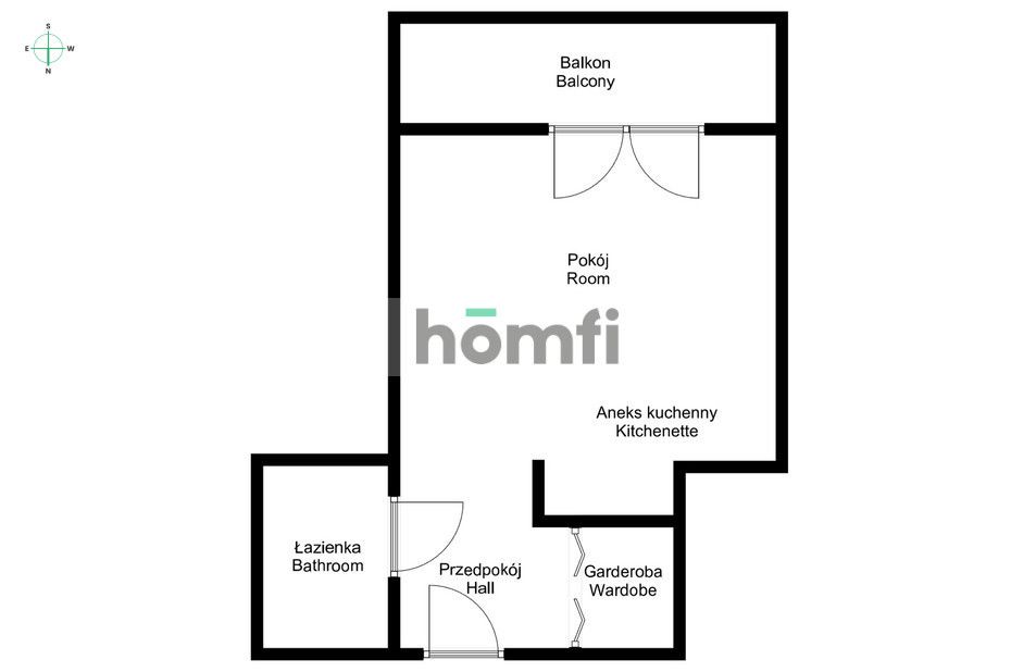 Stylish studio apartment, fully equipped - Czyżyny, Sikorki, Comarch, Expo, M1 - Apartment - Rent - Kraków, Nowa Huta / Czyżyny
