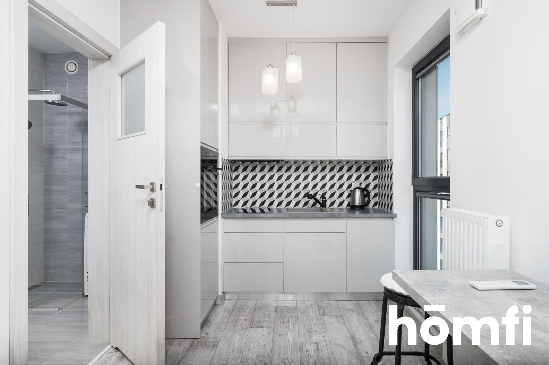 AIR CONDITIONED STUDIO APARTMENT WITH A VIEW ON THE KRAKOW SKYLINE ┃ UL. MOGILSKA 120B ┃ CITY CENTER ┃ PARKING - Apartment - Rent - Kraków, Śródmieście