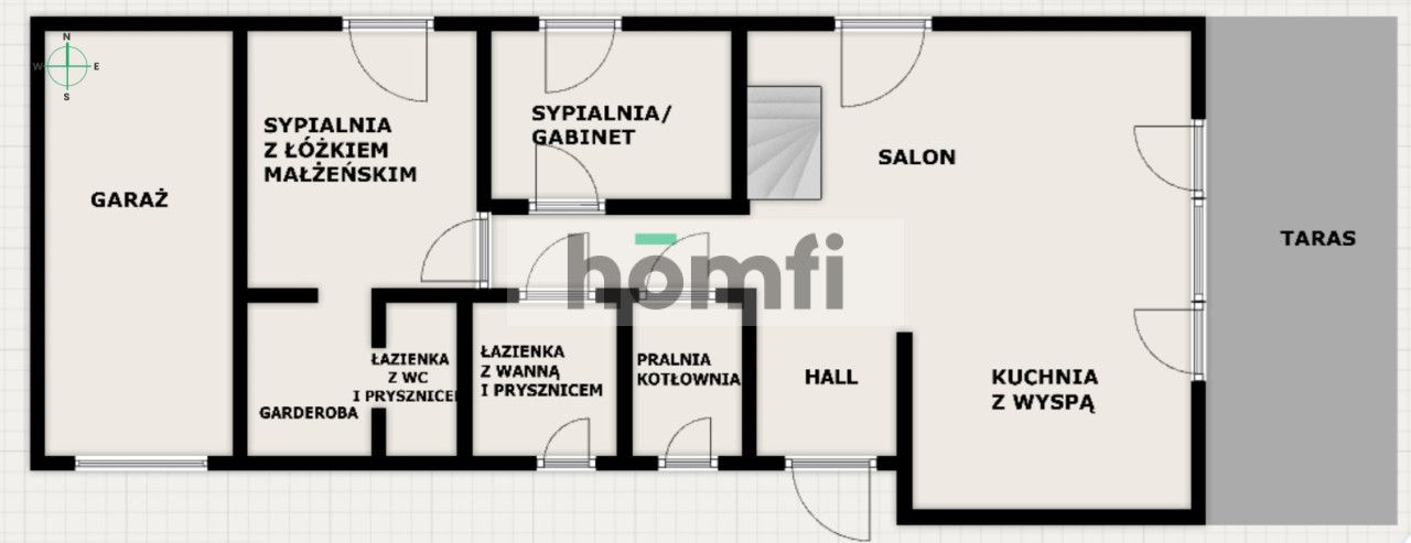 Pięknie położony parterowy dom, 2 km od granicy Rzeszowa. Garaż, klimatyzacja, rekuperacja, 6 pokoi (4 sypialnie i 2 salony) - Dom - Sprzedaż - Rzeszowski, Lubenia / Siedliska