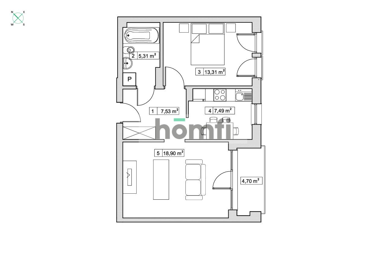 Garden Residence, Zabłocie, 52,5m²: super 2 pokoje z balkonem, parkingiem i komórką - Mieszkanie - Sprzedaż - Kraków, Zabłocie