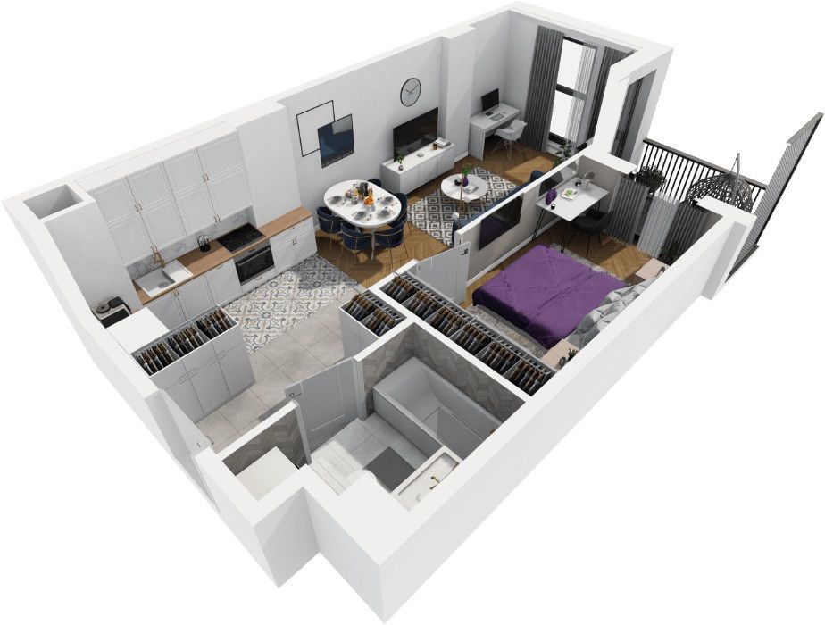 Modern 42.77 m² apartment for sale - Apartment - Sale - Gdańsk, Siedlce