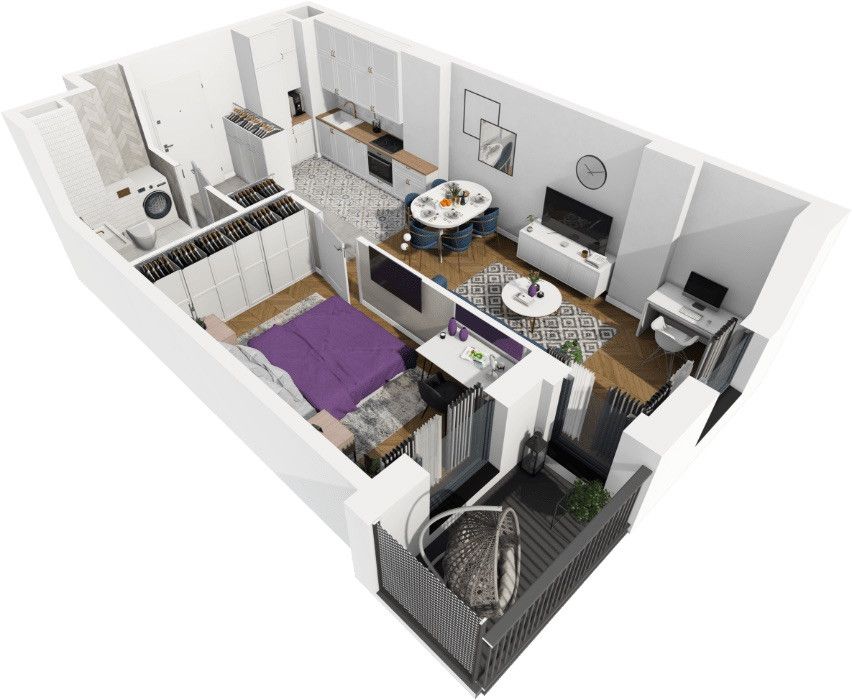 Modern 42.77 m² apartment for sale - Apartment - Sale - Gdańsk, Siedlce