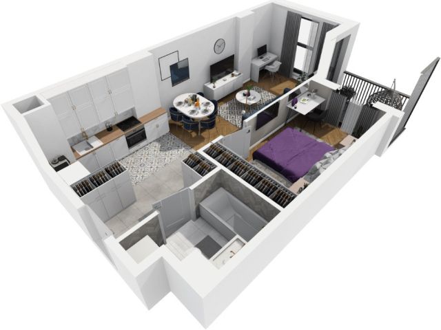 Modern 42.77 m² apartment for sale - Apartment - Sale - Gdańsk, Siedlce