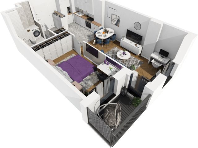 Modern 42.77 m² apartment for sale - Apartment - Sale - Gdańsk, Siedlce