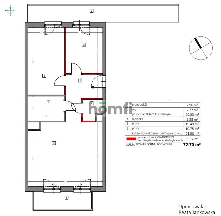 Madalińskiego - 3 pokoje + 2 balkony blisko Dworca - Apartment - Rent - Wrocław, Krzyki